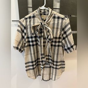Burberry women’s neck tie blouse size small small